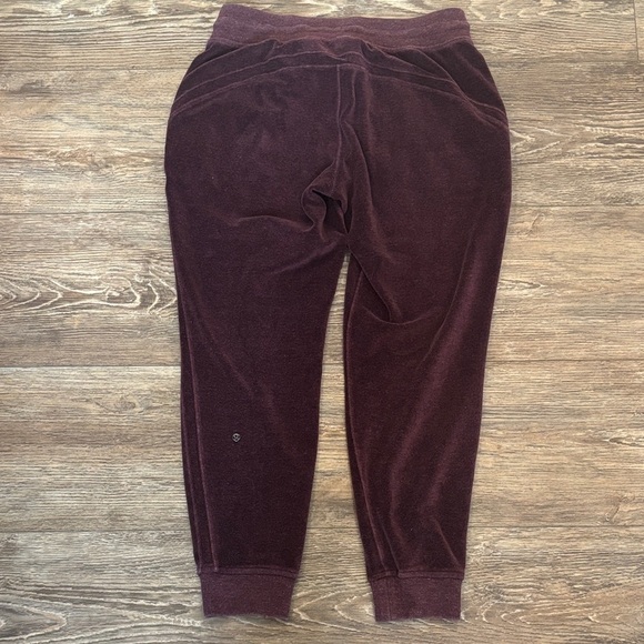 Lululemon Warm Down Jogger Velour Heathered Arctic Plum Women's Size 8 EUC - Picture 10 of 14